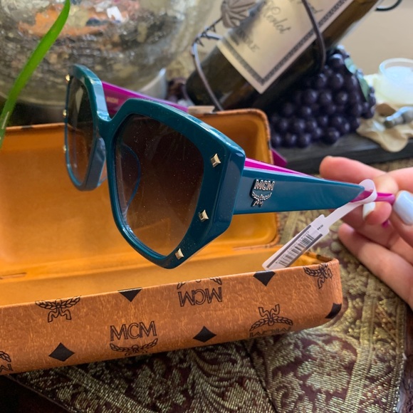 Authentic MCM star Studs 55 acetate Colorblock sunglasses - Picture 7 of 15